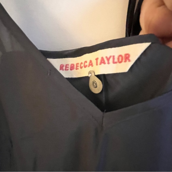 REBECCCA TAYLOR GREY BLOUSE WITH WHITE POLKA DOTS - Picture 5 of 15